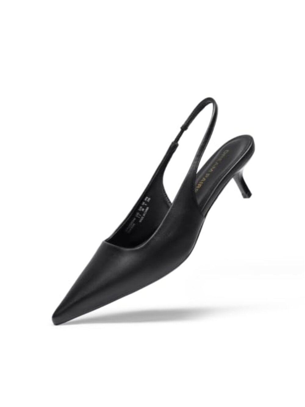 Slingback Kitten Heels Pumps for Women Pointed Toe PU Faux Leather Comfort